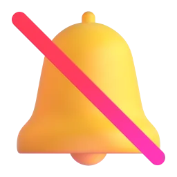 Bell with slash Fluent 3D emoji