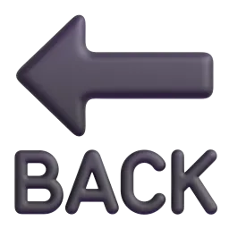 BACK arrow Fluent 3D emoji