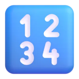 Input numbers Fluent 3D emoji