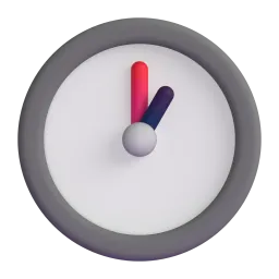 One o’clock Fluent 3D emoji