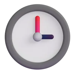 Three o’clock Fluent 3D emoji