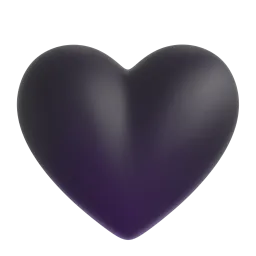 Itim na Puso Fluent 3D emoji