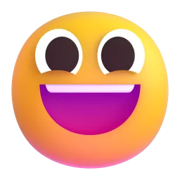 Grinning face with big eyes Fluent 3D emoji