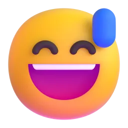 पसीने के साथ मुस्कुराता चेहरा Fluent 3D emoji