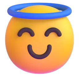 Smiling Face with Halo Fluent 3D emoji