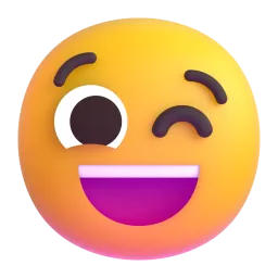 Winking Face Fluent 3D emoji