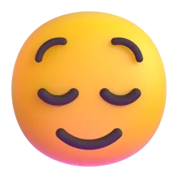 Relieved face Fluent 3D emoji