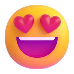 Smiling Face with Heart-Eyes Fluent 3D emoji