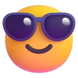 Smiling Face with Sunglasses Fluent 3D emoji