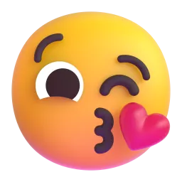Face Blowing a Kiss Fluent 3D emoji