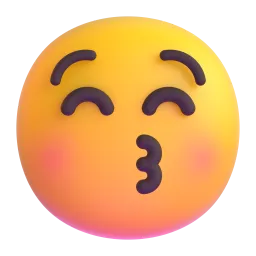 Kissing face with closed eyes Fluent 3D emoji