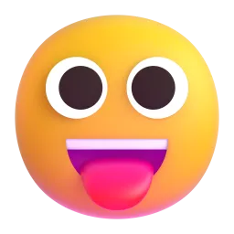 Face with tongue Fluent 3D emoji