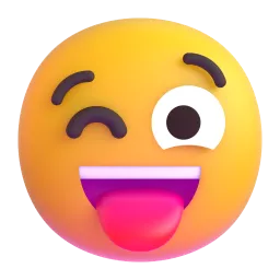 Winking Face with Tongue Fluent 3D emoji