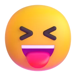 Squinting face with tongue Fluent 3D emoji