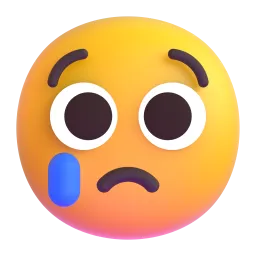 Crying Face Fluent 3D emoji