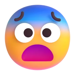Fearful face Fluent 3D emoji