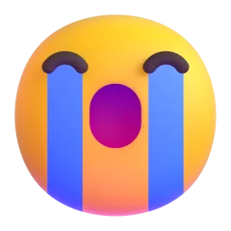 Loudly Crying Face Fluent 3D emoji