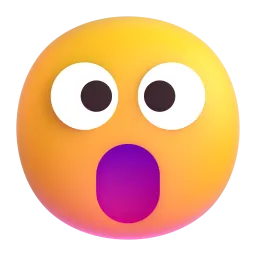 Face with open mouth Fluent 3D emoji