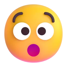 Hushed face Fluent 3D emoji