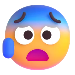 Anxious face with sweat Fluent 3D emoji