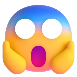 Face screaming in fear Fluent 3D emoji