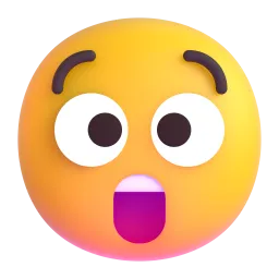 Astonished Face Fluent 3D emoji