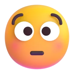 Flushed Face Fluent 3D emoji