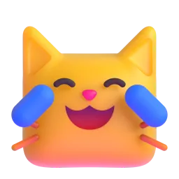 Cat with tears of joy Fluent 3D emoji