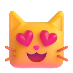 Smiling cat with heart-eyes Fluent 3D emoji