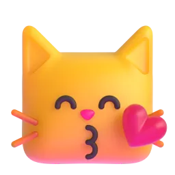 Kissing cat Fluent 3D emoji
