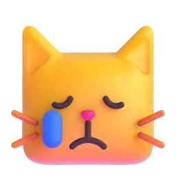 Crying cat Fluent 3D emoji