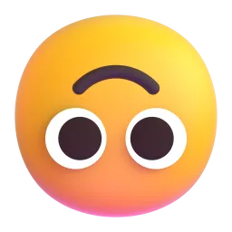 Upside-down face Fluent 3D emoji