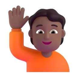 Person Raising Hand Fluent 3D emoji