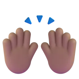 Raising Hands Medium Light Skin Tone Fluent 3D emoji