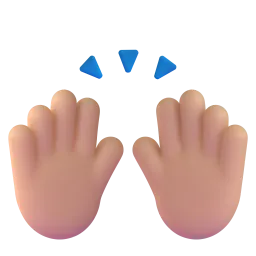 Raising Hands Medium Skin Tone Fluent 3D emoji