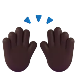 Mains levées (peau foncée) Fluent 3D emoji