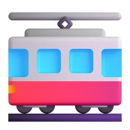 Tram car Fluent 3D emoji