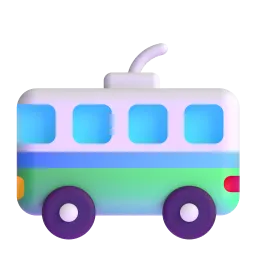 Trolleybus Fluent 3D emoji