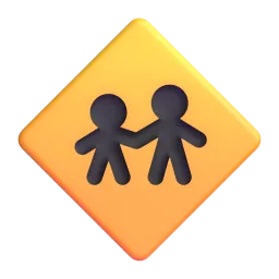 Children crossing Fluent 3D emoji