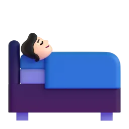 အိပ်ရာ (အသားရောင်ဖျော့) Fluent 3D emoji