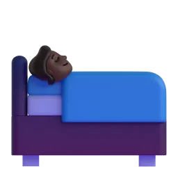 شخص في السرير: بشرة داكنة Fluent 3D emoji
