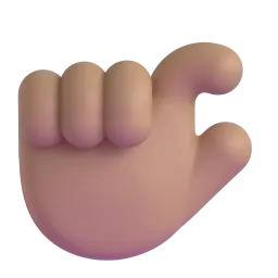 የሚቆነጥጥ እጅ: መካከለኛ ቀላል ቆዳ Fluent 3D emoji