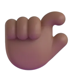 የሚቆነጥጥ እጅ ጠይም Fluent 3D emoji