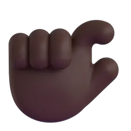 የሚቆነጥጥ እጅ: ጥቁር ቆዳ Fluent 3D emoji