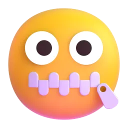Zipper-mouth face Fluent 3D emoji