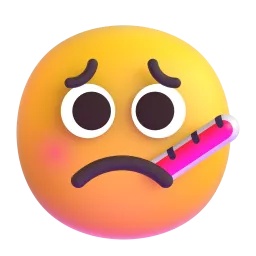 ဖျားနေသောမျက်နှာ Fluent 3D emoji