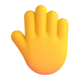 Raised back of hand Fluent 3D emoji