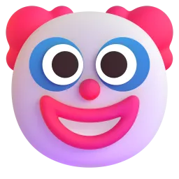 क्लाउन चेहरा Fluent 3D emoji