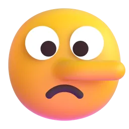 Lying face Fluent 3D emoji