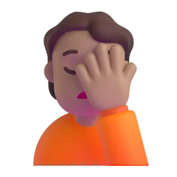 Person schlägt Stirn: Helle bis Mittlere Hautfarbe Fluent 3D emoji